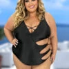 SWIM-G {Sea Diva} Black Cut-Out One Piece Swimsuit SALE!!!! EXTENDED PLUS SIZE 4X -Curvy Chic Boutique image 0d467219 b3e0 4f66 9281 822d7057dd4d