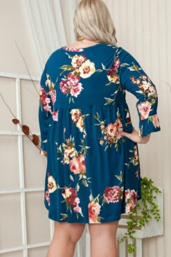 47 PQ-R {This Is The Life} Teal Floral Babydoll Dress EXTENDED PLUS SIZE 3X 4X 5X -Curvy Chic Boutique image 0e1980d4 fd4e 4423 83cb ef9cc4ba62d3
