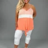 85 SV-Q {All Your Own} Salmon Stripe Print Front Tie Top SALE!!! PLUS SIZE 1X 2X 3X -Curvy Chic Boutique image 0f1cbfb7 f5b7 4e37 bc77 709744780072
