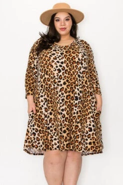 11 PQ-Z {Unexpected Change} Brown Leopard Print V-Neck Dress EXTENDED PLUS SIZE 3X 4X 5X -Curvy Chic Boutique image 0faa9664 6832 4033 8681 be065ffa89fc