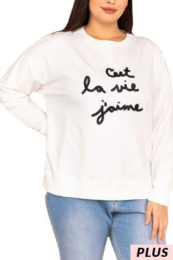 GT-L {That Is The Life I Love} Ivory Sweatshirt Black Stitching SALE!!! -Curvy Chic Boutique image 11531027 b9ec 4f22 85f6 7bc075a286dd