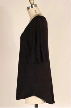 49 SSS-A {Forever Fling} Black Waffle Knit Bell Sleeve Top PLUS SIZE XL 2X 3X -Curvy Chic Boutique image 1361e538 68ca 4be4 be83 ef15aabee82c