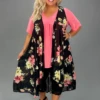 23 OT-L {Make The World Better} Black Floral Long Vest PLUS SIZE 3X -Curvy Chic Boutique image 14e7d2cd d8e4 45bd 8355 ef353182e77d