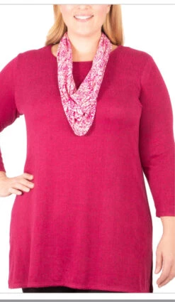 SLS-A M-109 { NY Collection} Berry Top With Scarf Retail $ 49.00 ***FLASH SALE***PLUS SIZE 1X