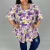 99 PSS-H {Sweet Inspiration} Purple Floral Print V-Neck Top -Curvy Chic Boutique image 1749b86b a99c 493d 8080 ec2a926a68aa