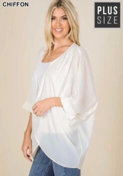 71 OT-A {Creamy Dreamy} Cream Chiffon Shrug Kimono Plus Size 1X 2X 3X -Curvy Chic Boutique image 1a7b23db d26e 41da b92f 7eb972f77cb4