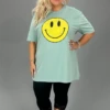 19 GT-C {Smiling At You} Sage SALE! Smiley Face Graphic Tee PLUS SIZE 1X 2X 3X -Curvy Chic Boutique image 1b926d55 a901 44f0 834b 2400eb45fe33