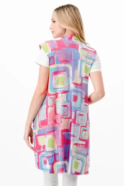 41 OT-J {Happy Vibes} Pink & Blue SALE!! Printed Vest PLUS SIZE 1X 2X 3X -Curvy Chic Boutique image 1ec74f0c 66b7 4dda ba59 39441efd4d8d