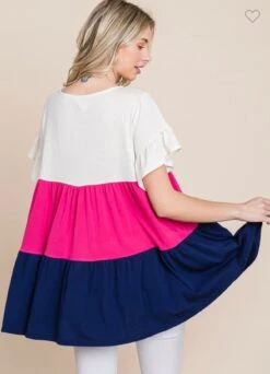 83 CP-C {Share The Joy} Fuchsia/Navy Contrast Dress PLUS 1X 2X 3X -Curvy Chic Boutique image 1fe69763 21eb 48f0 a135 ff45c409d0e0