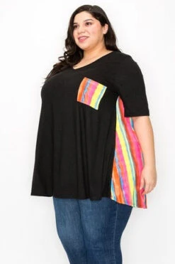 87 CP-A {Surrounded By Sunshine} Rainbow Striped Detail Tunic EXTENDED PLUS SIZE 3X 4X 5X -Curvy Chic Boutique image 23fb0bd8 c5e7 44d1 a7d8 b861447d928c