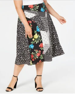 BT-A M-109 {Calvin Klein} Plus Size Mixed-Print Skirt SALE!! RETAILS $99.50 PLUS SIZE 20W