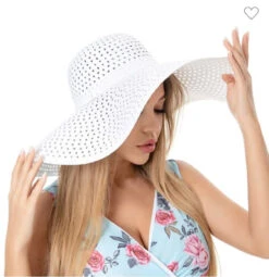 HATS {Picnic Please} White Wide Brim Floppy Straw Hat