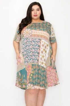 61 PSS-I {Enhance Your Inner Beauty} Green Teal Paisley Dress EXTENDED PLUS SIZE 3X 4X 5X -Curvy Chic Boutique image 27911e6a 8f96 4e75 9594 d8ec47de6874