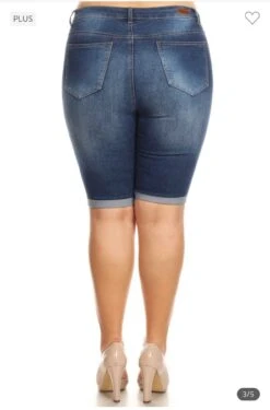 BT-X {Carefree & Casual} Denim Blue Bermuda Shorts -Curvy Chic Boutique image 2947de38 255b 4ec6 9f9b 35fa3e6ad00c
