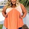 98 SV-D {All For Fun} Salmon Stripe Print Top PLUS SIZE 1X 2X 3X -Curvy Chic Boutique image 2a9918be babc 4504 ba46 23a996596f8b
