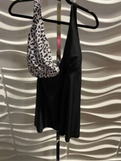 SWIM-C {Sea Ready} Black/White Leopard Two Piece Swimsuit SALE!!!! PLUS SIZE 2X
