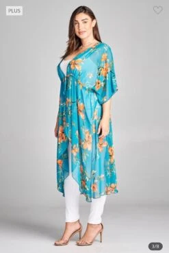 LD-S {Pretty Much Perfect} Jade Floral Tie Waist Kimono PLUS SIZE 1X 2X 3X SALE!! -Curvy Chic Boutique image 2ae07677 8412 4655 83ba 4624d70818cc