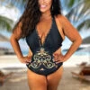 SWIM-E {Moonlit Swim} Black/Gold One Piece Swimsuit PLUS SIZE 3X -Curvy Chic Boutique image 2baa051e 063f 41ed 817a fad40673c50d
