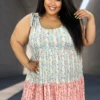 59 SV-P {First And Foremost} Aqua Floral Tiered Dress PLUS SIZE XL 2X 3X -Curvy Chic Boutique image 2c514e40 94df 4f7f b9b5 d674968ffa27