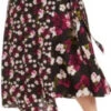 BT-Z M-109 [Calvin Klein} Black Floral Wrap Skirt Retail $99.50 PLUS SIZE 14W 16W 18W 20W 22W
