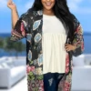 26 OT-A {A Beautiful World} Black Floral Print Kimono PLUS SIZE XL 1X 2X -Curvy Chic Boutique image 30097c9c 9373 4380 9e9a 47f42cdcf4bb