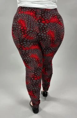 BIN-98 {Keeping The Moment} Red/Gray Print Leggings EXTENDED PLUS SIZE 3X/5X -Curvy Chic Boutique image 32ac78fd a9fe 423d 8057 16e4a5263db1