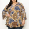 74 PQ {Posh Affair} Brown/Blue Mixed Print Top EXTENDED PLUS SIZE 3X 4X 5X -Curvy Chic Boutique image 338c2c6e 9140 46be b155 159329166358