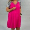 65 CP-M {Zebra Run} Fuchsia Dress W Zebra Sleeves PLUS SIZE 1X 2X 3X -Curvy Chic Boutique image 33cd87b0 bbc0 4734 afbf 7e6e1ab85845