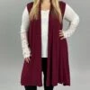 79 OR 36 OT-I {Flow Freely} Burgundy Vest PLUS SIZE 1X/2X 2X/3X