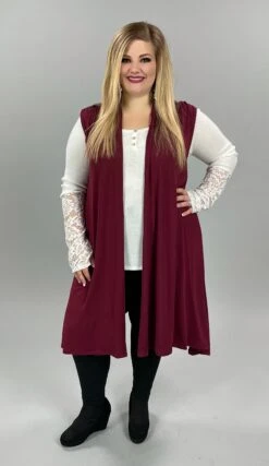 79 OR 36 OT-I {Flow Freely} Burgundy Vest PLUS SIZE 1X/2X 2X/3X