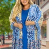 LD-V {Delicate Delivery} Umgee Royal Blue Print Duster PLUS SIZE XL 1X 2X -Curvy Chic Boutique image 370d53a9 a4d6 4940 8272 4cabba7c8b38