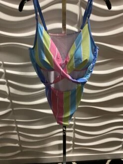 SWIM-D {Bright Sea Swim} Multi-Color Stripe Print Swimsuit SALE!!! PLUS SIZE 3X