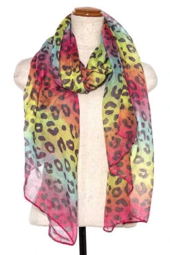 SCF {Leo Rain} Rainbow Leopard Print Scarf -Curvy Chic Boutique image 381728ab 5154 4260 8755 72cd142bd6b9