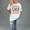 72 GT-O {Love Like Jesus} White Leopard Floral Graphic Tee PLUS SIZE 2X 3X -Curvy Chic Boutique image 38adcd47 14f7 4f41 8482 17ba5268b540