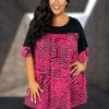 48 CP {Whimsical Ways} Fuchsia/Black Tiger Print Top EXTENDED PLUS SIZE 3X 4X 5X -Curvy Chic Boutique image 3efb31bb b6b5 4b41 990e e25ba53ba5e8
