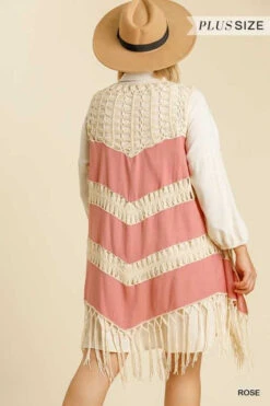 70 OT-C {Lovely Glow} “UMGEE” Mauve Crochet Vest PLUS SIZE XL 1X 2X -Curvy Chic Boutique image 3efcfee4 f204 4562 aa56 f3a2dda2e5e0