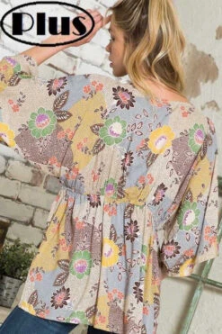 37 PSS-Y {A Bit Confusing} Multi-Color Print Babydoll Top PLUS SIZE 1X 2X 3X -Curvy Chic Boutique image 3fd516ca e2d8 4ab2 9427 b57601342fa1