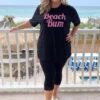 30 GT-A (Beach Bum) Black/Pink Graphic Tee PLUS SIZE 1X 2X 3X -Curvy Chic Boutique image 40be0b5c 3ac0 40be 8387 d9e146993bbe