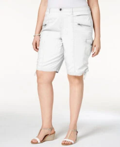 BT-R M-109 {Style & Co} White Cargo Shorts RETAIL $52.50 24W
