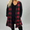 35 OT-B {Keep Me Honest} Red/Black Plaid Long Cardigan Plus Size 1X 2X 3X -Curvy Chic Boutique image 416c5834 7a8a 4072 b4cf 329a17cd5787