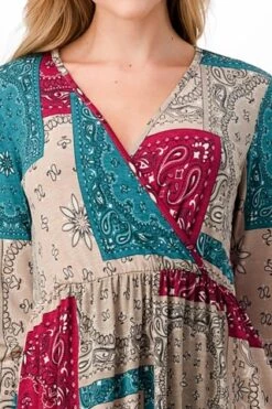 14 PLS-A {Second Thoughts} Multi-Color Surplice Dress PLUS SIZE 1X 2X 3X -Curvy Chic Boutique image 421f2150 365e 4187 a4d1 d2a485a0653e