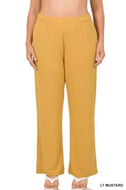 BT-P {Lovely View} Mustard Drawstring Lounge Pants PLUS SIZE 1X 2X 3X