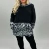 59 OR 32 HD-C {Time To Unwind} Black/Gray Leopard Print Hoodie SALE!!! PLUS SIZE 1X 2X 3X