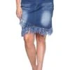 BT-X {Fringed Perfection} Mid Length Medium Wash Skirt PLUS SIZE XL 2X 3X -Curvy Chic Boutique image 4c8e8158 38f4 4244 a25b 60f02b6db345