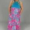 LD-H {Neon Tropics} Blue/Pink Tropical Print Maxi PLUS SIZES XL 2X 3X SALE!! -Curvy Chic Boutique image 4d641c7a 22ad 4f97 a26f 5946d98d9253