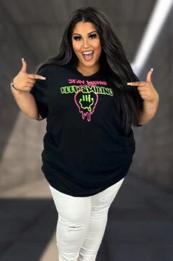 52 GT {Stay Weird And Keep Smiling} SALE! Black Graphic Tee PLUS SIZE 1X 2X 3X -Curvy Chic Boutique image 4e750d68 89dd 46d2 bb7c c0c9875ad351