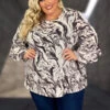 93 PQ {Keep My Interest} Dark Purple Marbled Print Top EXTENDED PLUS SIZE 4X 5X 6X