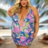 SWIM-I {Mod Squad} Purple Print 2 Piece Swimsuit EXTENDED PLUS SIZE 4X -Curvy Chic Boutique image 4ff93255 49a7 4926 b710 0f78bd130b3b