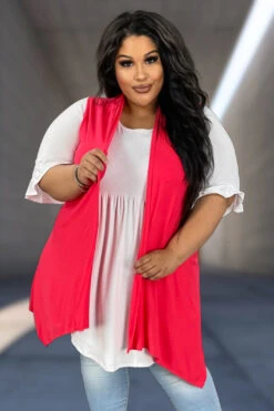 31 OT-I {Express The Fashion} SALE! Venetian Red Vest PLUS SIZE 1X 2X 3X