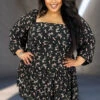 87 PLS-C {Oh La La} Black Floral Tiered Open Back Dress EXTENDED PLUS SIZE XL 2X 3X 4X -Curvy Chic Boutique image 541e4cd8 89ca 405f bc5c 781d374e8ca1